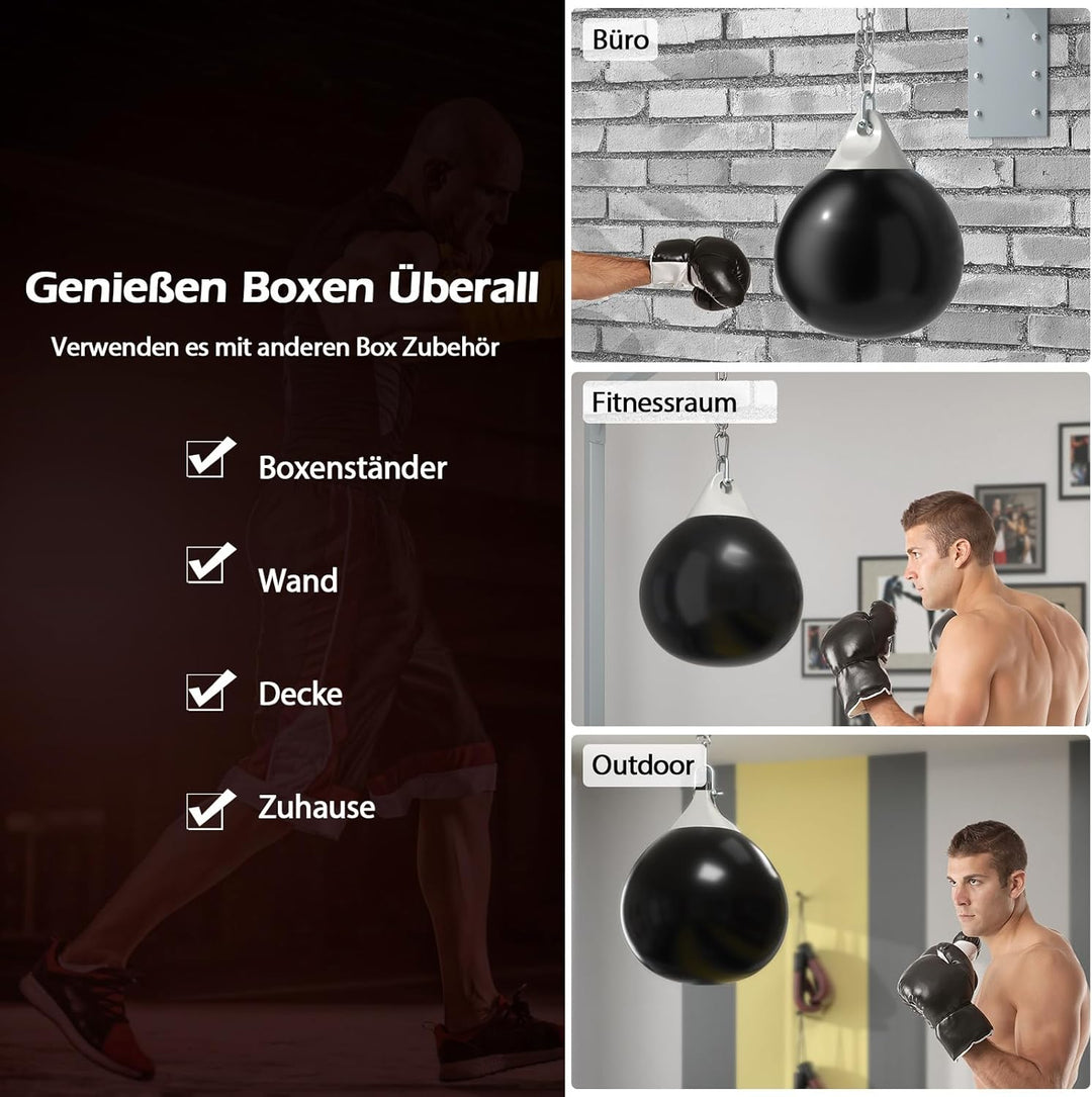 GOPLUS 45cm Wasser Boxsack, 50kg Boxing Punching Bag mit Wasser gefüllt, Schlinge, Wassereinspritzer