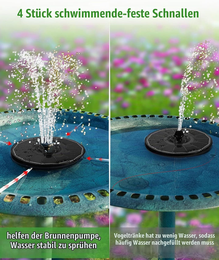 SZMP Solar Springbrunnen für aussen 100% Glas 2023 Upgraded,3.5W Solar Teichpumpe mit 8 Effekte Sola