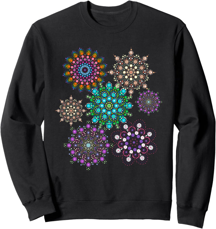 Dot Mandala Style Art Pattern Dot Painting Colorful Artwork Sweatshirt