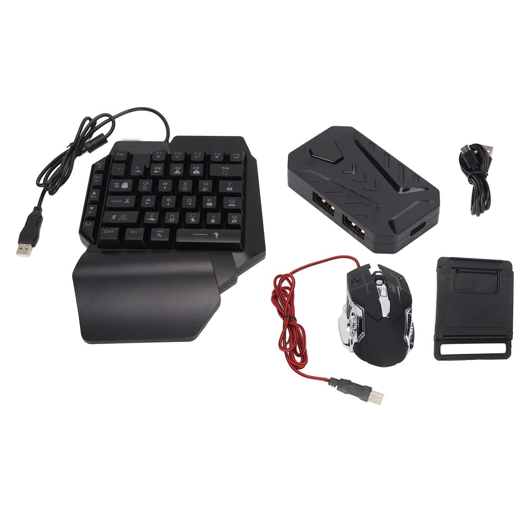 ciciglow Einhand Gaming Tastatur und Maus Kombination, Tastatur und Mauskonverter Set, ohne Emulator