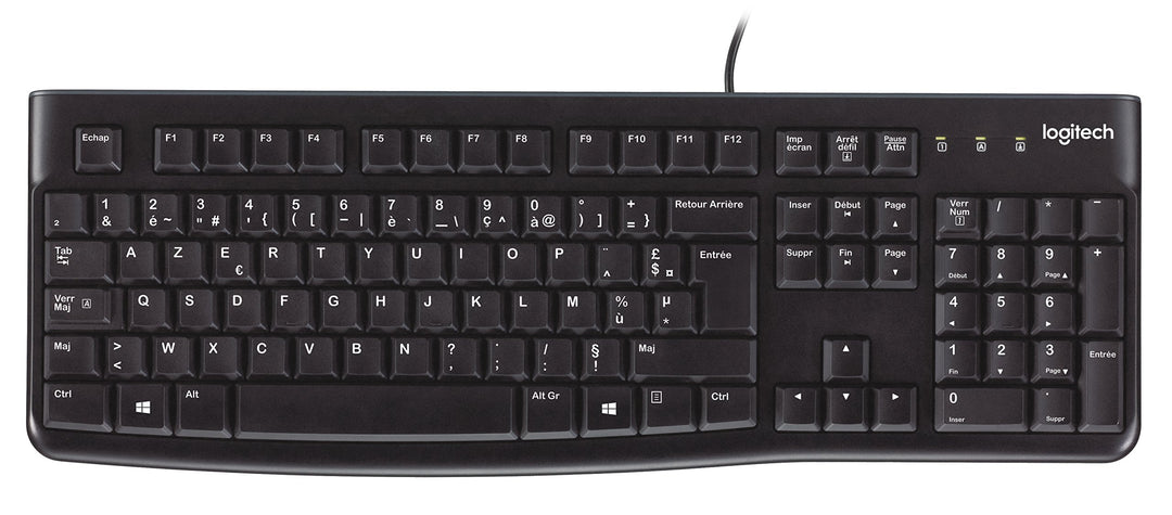 Logitech K120 Kabelgebundene Tastatur für Windows, Belgisches AZERTY-Layout - Schwarz