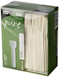 Papstar Eislöffel, Papier "pure" 9,5 cm weiss 88073 Papiereislöffel Einwegeislöffel, 2000 Stück