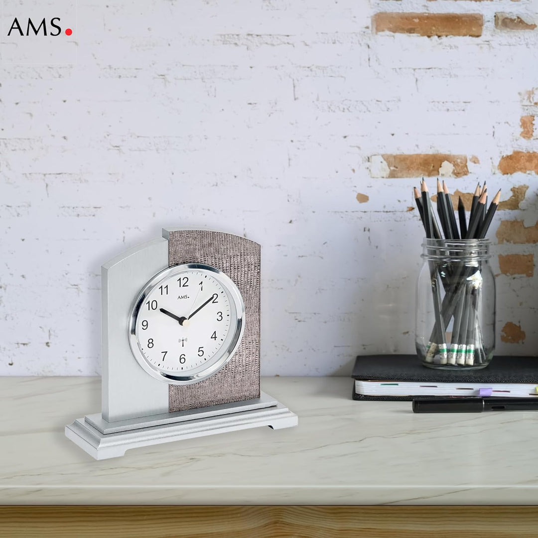 AMS Moderne Tischuhr mit Funkwerk, Batterie betrieben - Modern Style Collatina- 5144