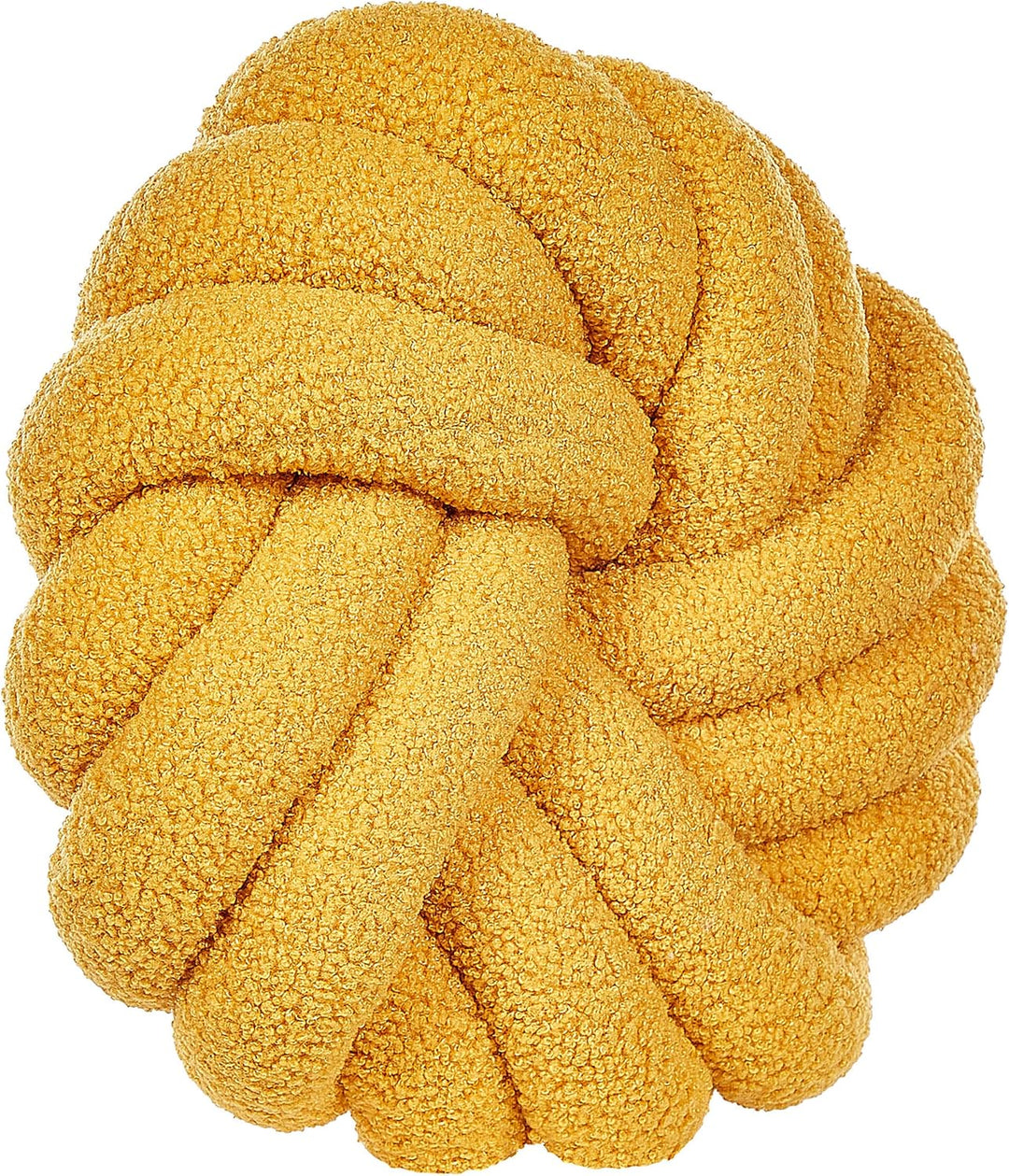 Set aus 2 Knotenkissen modern Gelb Bouclé Plüsch Geflecht 31 x 31 cm Akola