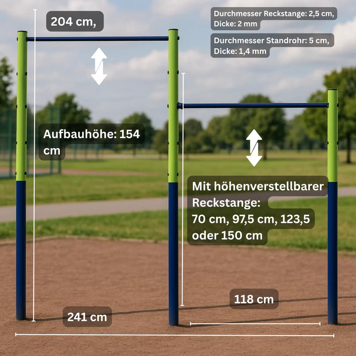 Best Sporting Unisex – Erwachsene Doppel Turn Reck, Doppel-241 cm, One Size Doppel - 241 Cm