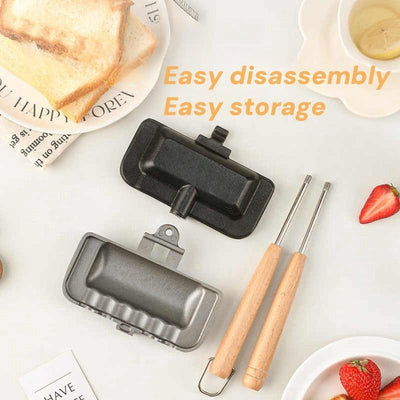 Topyond Sandwichmaker,Sandwichtoaster,Doppelseitige Sandwicheisen,Toastpfanne mit Hitzebeständigem,R