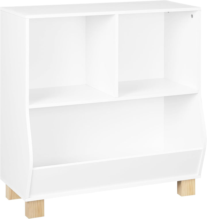 Lestarain Bücherregal Kinder, Regal weiss mit 3 Fächern, Montessori Kinderregal, Spielzeugregal mit