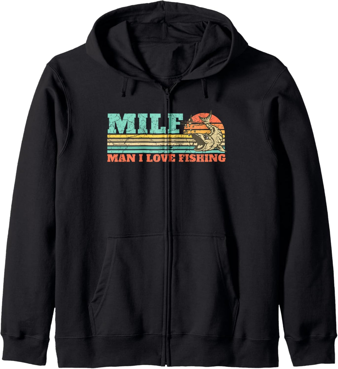 Man I Love Fishing-M.I.L.F.-Funny Fishing Fishermen Angler Kapuzenjacke