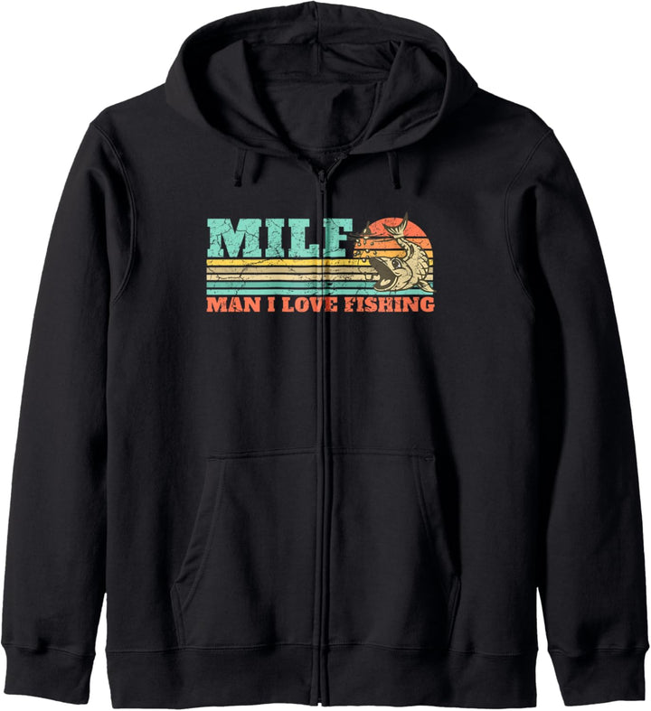 Man I Love Fishing-M.I.L.F.-Funny Fishing Fishermen Angler Kapuzenjacke