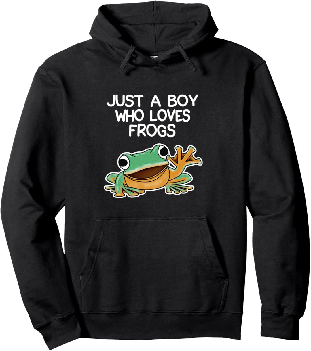 Lustig nur ein Junge, der Frösche liebt Eigentümerin Pullover Hoodie