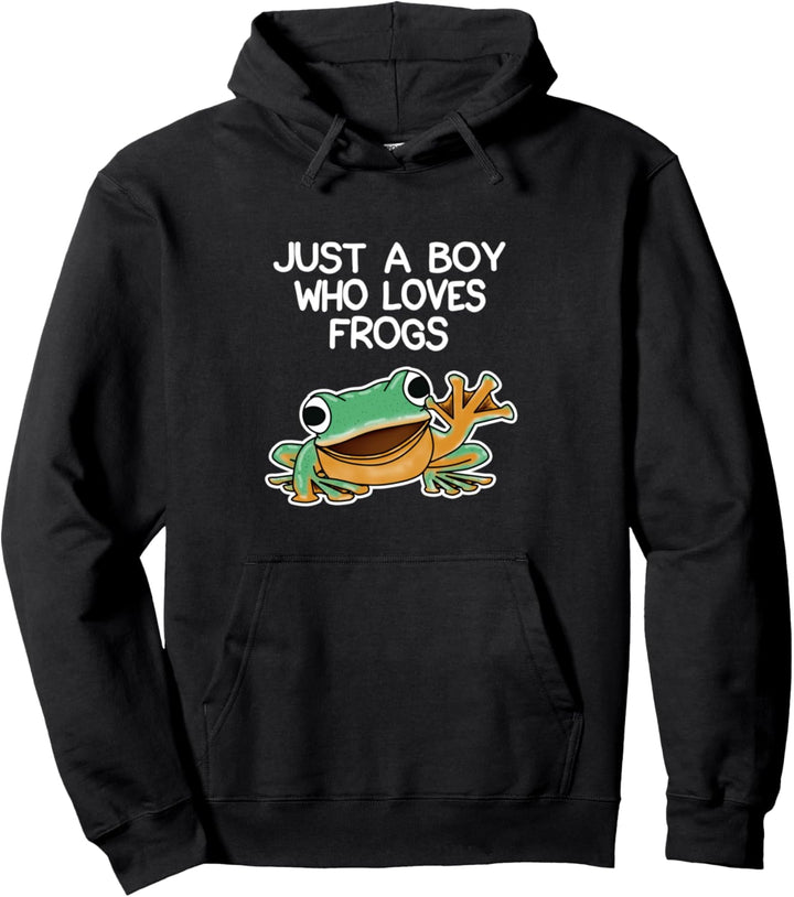 Lustig nur ein Junge, der Frösche liebt Eigentümerin Pullover Hoodie