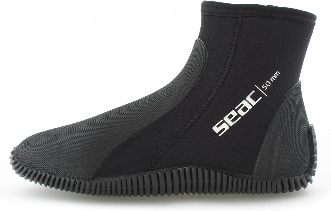 Seac Regular Boot - kurzer, 5 mm starker Neopren-Tauchstiefel mit halbstarrer Sohle und Fersen- sowi