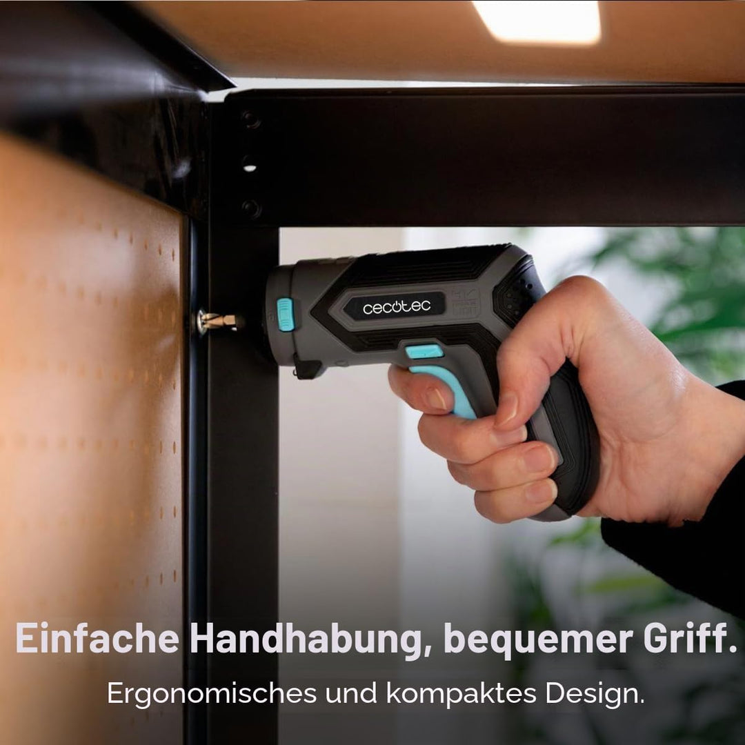 Cecotec Elektrischer Schraubendreher PowerGyro 3500 X-treme Set. Leistungsstark 6Nm, 4V 1500mAh Akku