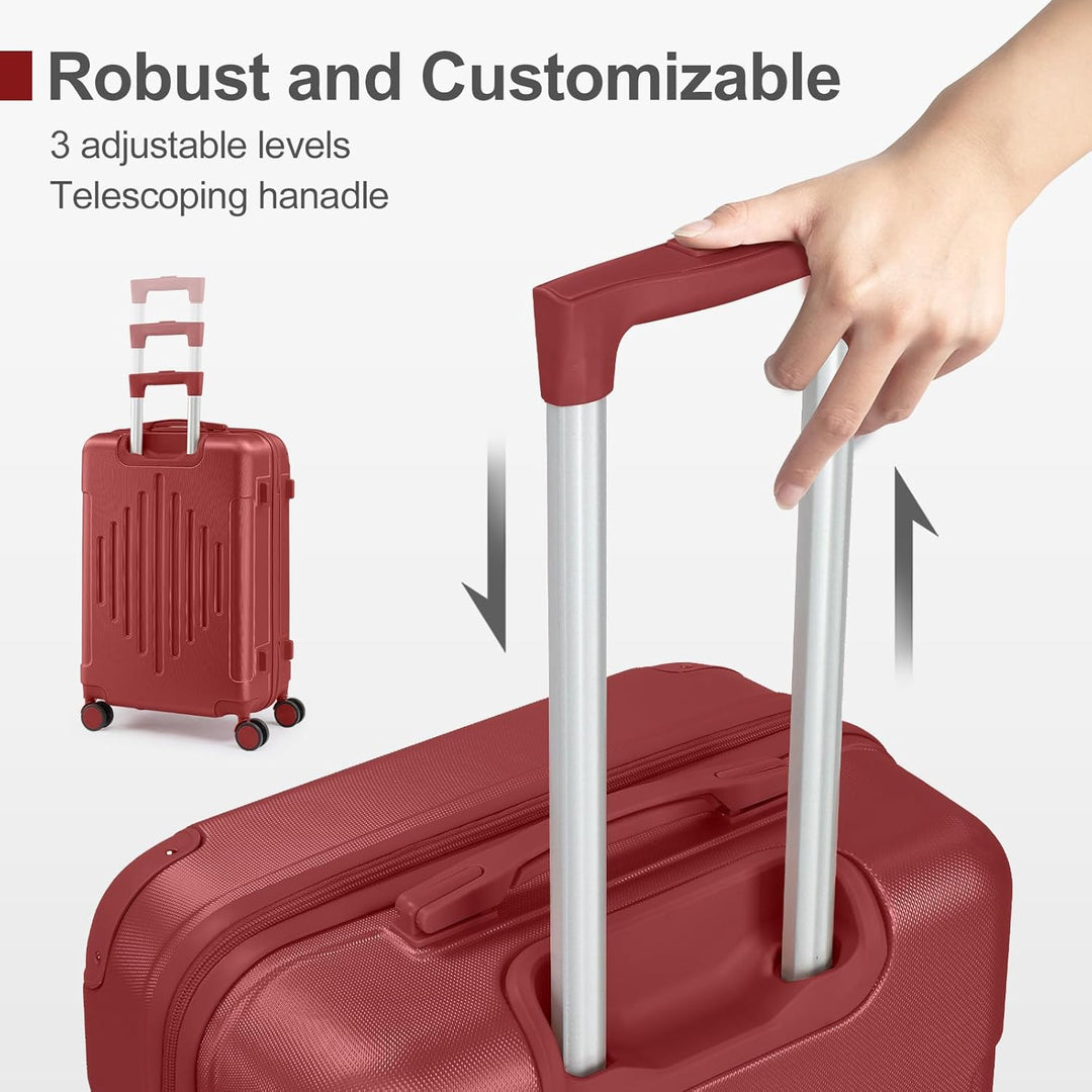 LALAHO Kofferset 3 teilig, Reisekoffer Set, Hartschalen Koffer Set aus ABS, Gepäckset mit Teleskopgr