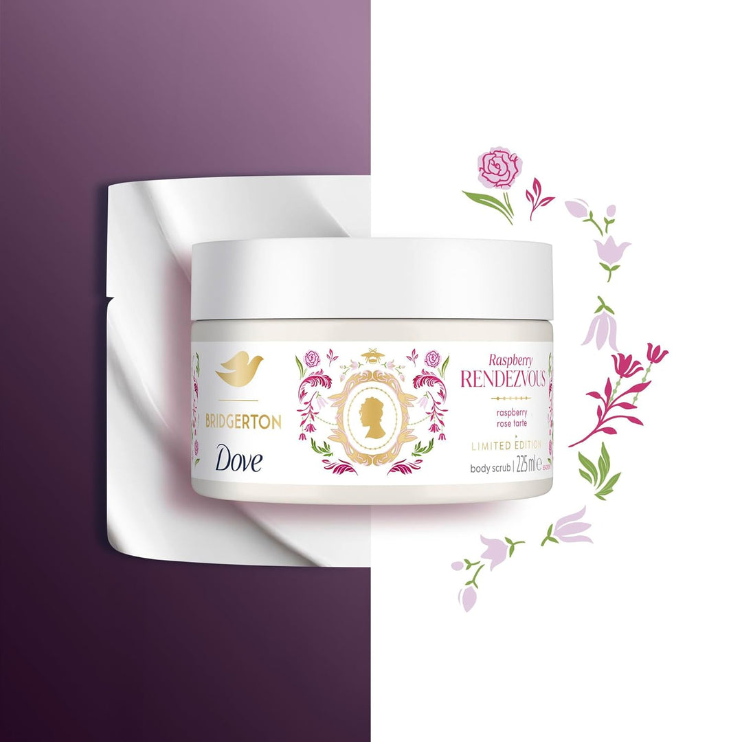 Dove Creme-Dusch-Peeling Raspberry Rendezvous Limited Edition Körperpeeling für geschmeidige Haut 4x
