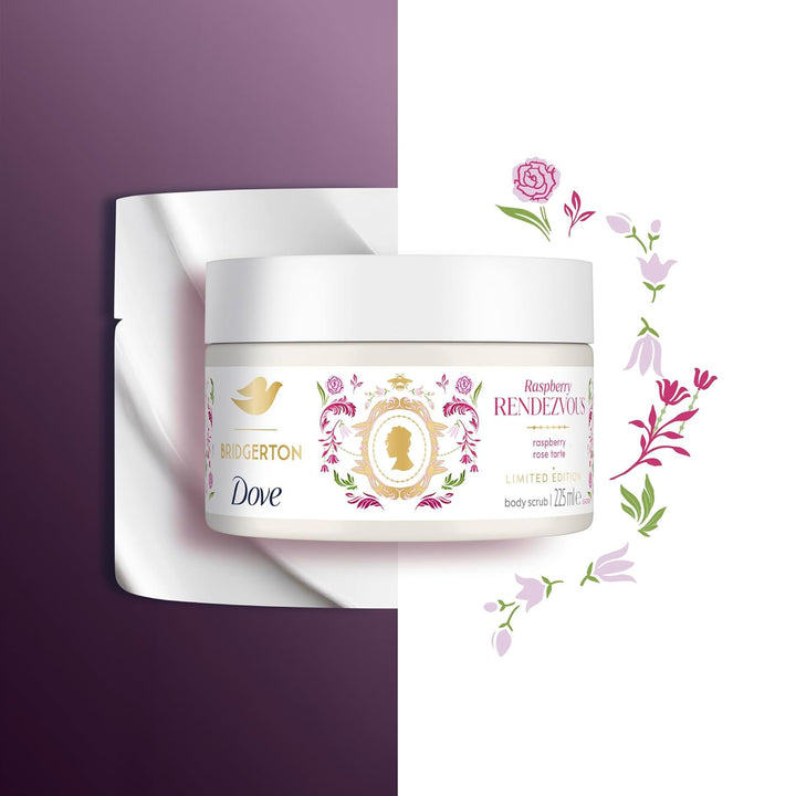 Dove Creme-Dusch-Peeling Raspberry Rendezvous Limited Edition Körperpeeling für geschmeidige Haut 4x