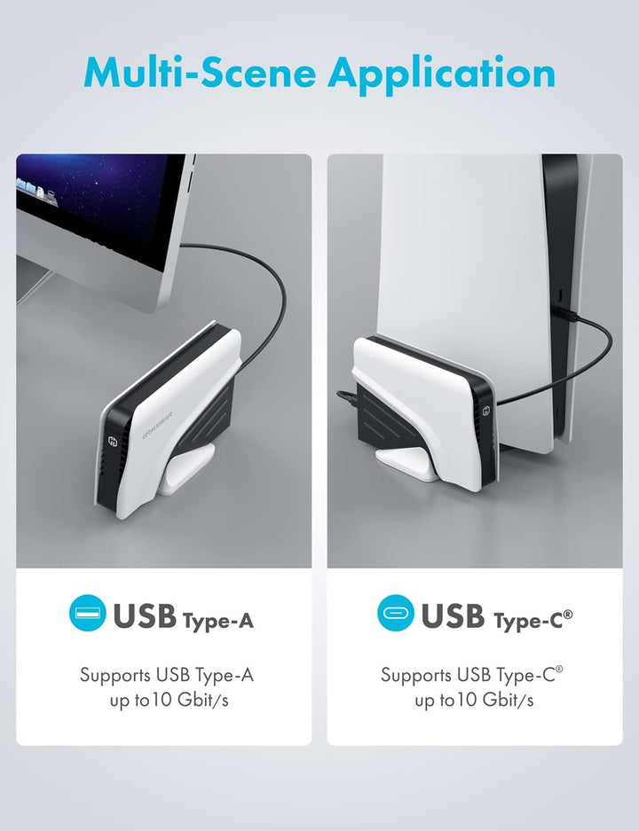 GRAUGEAR | Das Festplattengehäuse | für 3,5 oder 2,5 Zoll SATA Laufwerke | USB3.2 USB-C Anschluss |