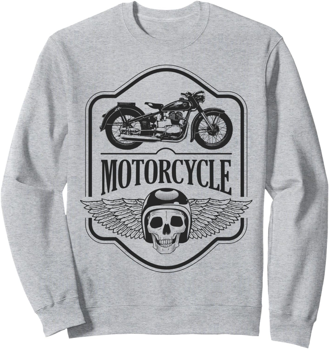 Simson Tours AWO 425 Oldtimer GDR Motorrad mit Totenkopf Sweatshirt