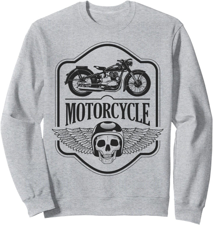 Simson Tours AWO 425 Oldtimer GDR Motorrad mit Totenkopf Sweatshirt