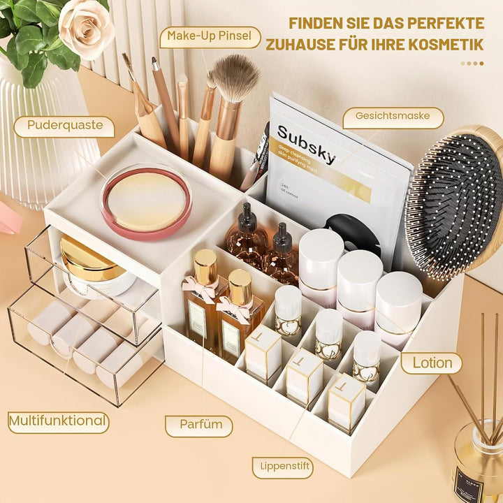 Subsky Make up Organizer mit Schubladen, Multifunktion Schminktisch Organizer Einfache Aufbewahrung