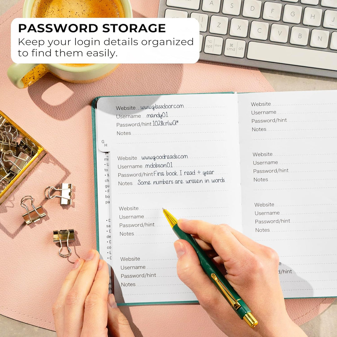 Clever Fox Passwortbuch mit Registerkarten - Adress- und Passwort-Organisationsbuch mit alphabetisch