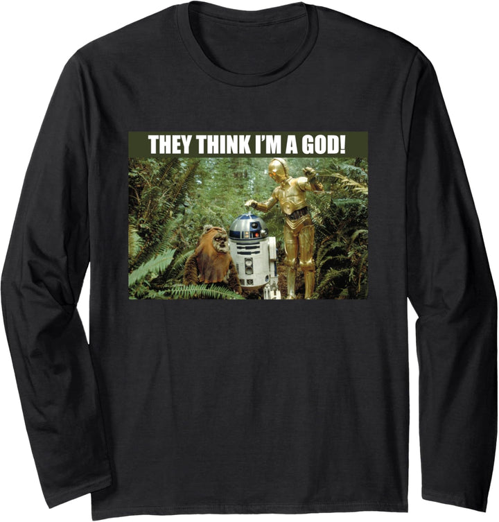 Star Wars C-3PO in Endor They Think I'm a God Meme Langarmshirt