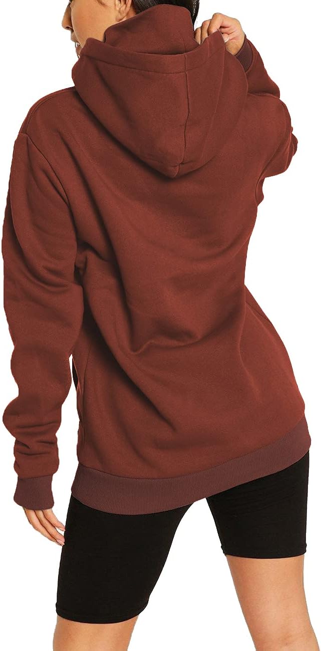 TrendiMax Damen Hoodie Kapuzenpullover Langarm Sweatshirt Winter Pullover Hochkragen Sweatjacke Kapu