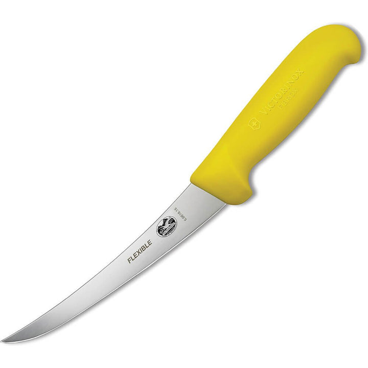 Victorinox Fibrox Ausbeinmesser, Swissmade, 15cm Gebogen/Schmal/Flexibel Klinge, Rutschfest, Rostfre