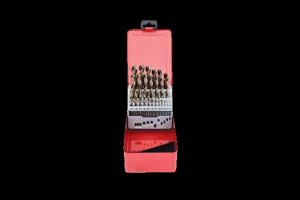 KS Tools 330.3613 HSS-G Co 5 Spiralbohrer-Satz, Stahlblechkassette, 25-tlg., 1-13mm