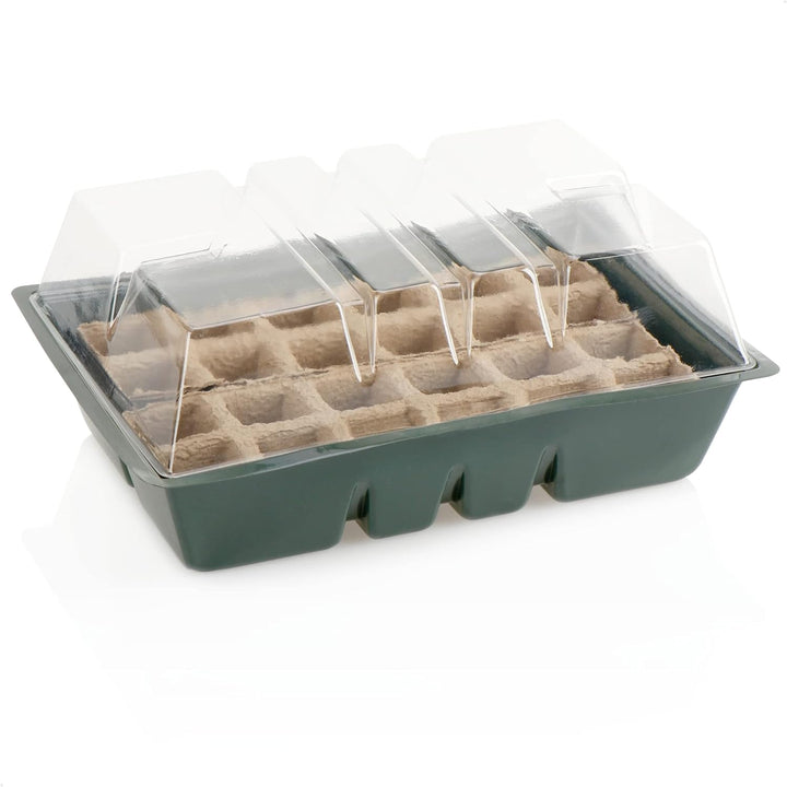 com-four® 4X Zimmergewächshaus zum Anzüchten von Pflanzen - Anzuchtset für 96 Pflanzen - Pflanzkaste