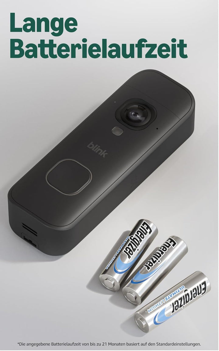 Blink Videotürklingel 2K+ (Batterie, neueste Gen.) | Kopf-bis-Fuss-Aufnahme | 2K | IP65 | Lange Batt