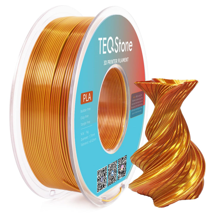 2-Farb Silk PLA Filament 1.75mm 1KG Gold Kupfer, Hochglänzende Oberfläche, Nahtlose Farbübergänge, S