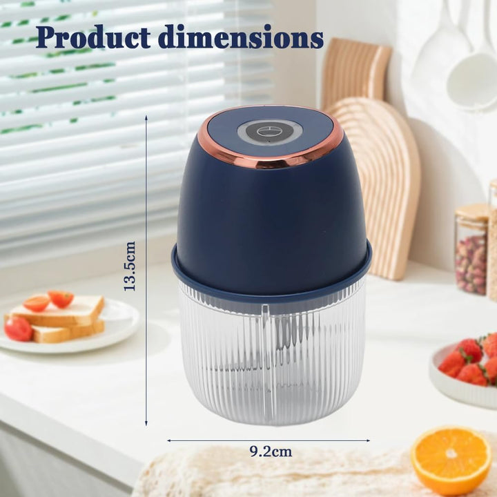 Elektrischer Küchenzerkleinerer, 350 ml Zerkleinerer Elektrisch, Tragbar Zwiebelzerkleinerer Mini-Ze