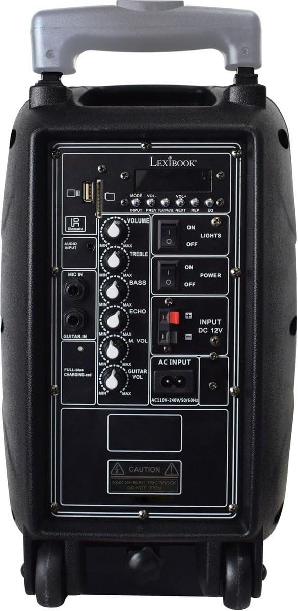 Lexibook, iParty, Bluetooth-Karaoke-Lautsprecher, Trolley mit Lichteffekten und Mikrofon im Lieferum
