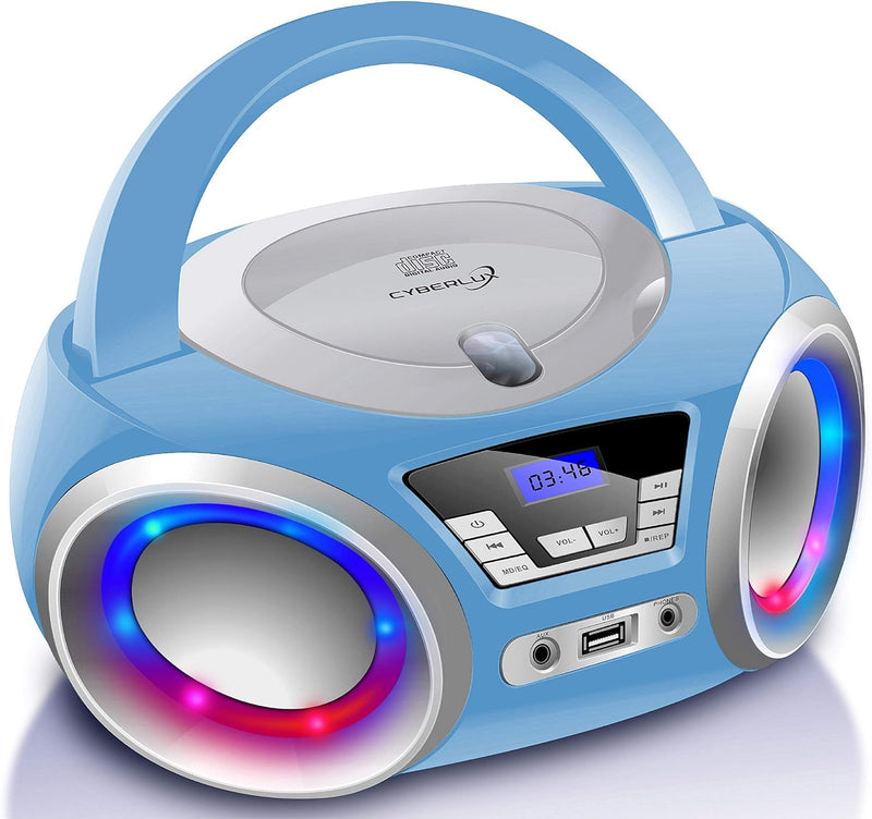 CD-Player mit LED-Beleuchtung | Kopfhöreranschluss | Tragbares Stereo Radio | Kinder Radio | Stereoa