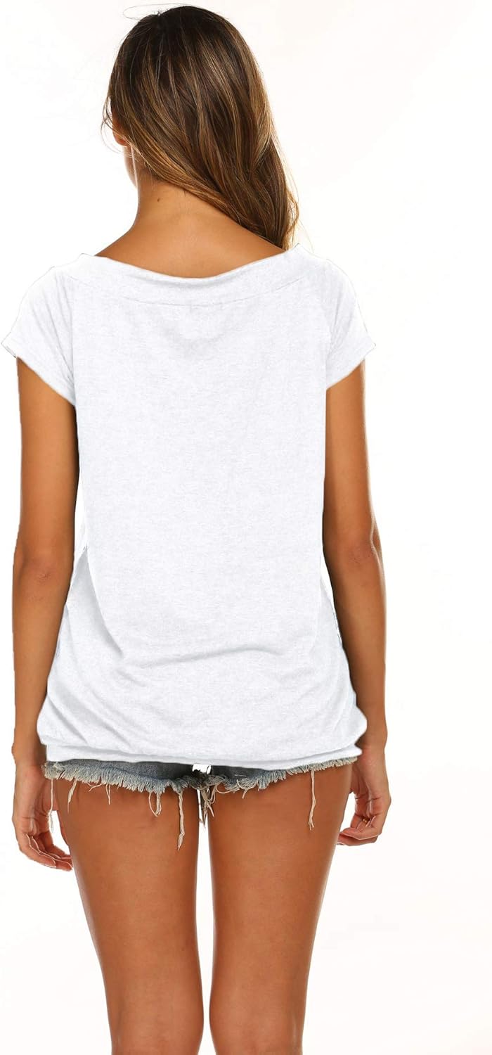 Lalala Longshirt Damen Oberteile Elegant Schulterfrei Tshirt Kurzarm/Langarm Bluse Tunika Shirts S A