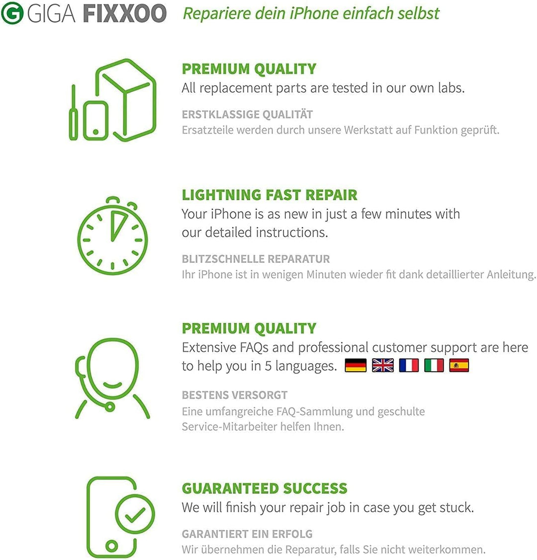 GIGA Fixxoo® iPhone 7 Display Original [inkl. Werkzeug-Kit] - Retina LCD Glas mit Touchscreen - Orig