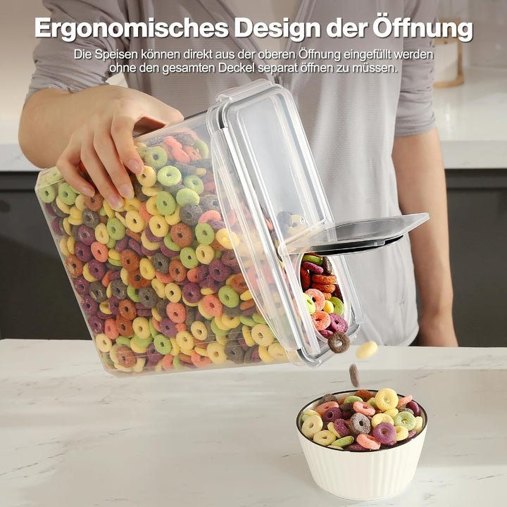 YASHE 3 Stücke Vorratsdosen Set 3.7L, Frischhaltedosen mit Deckel Luftdicht, Kunststoff BPA freie Kü