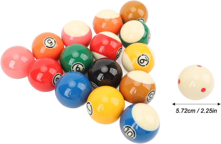Billardkugeln Set, 16 Stück 5,72 cm/2,25 Zoll Billard Kugeln Set Harz Billardtisch Bälle Komplettset