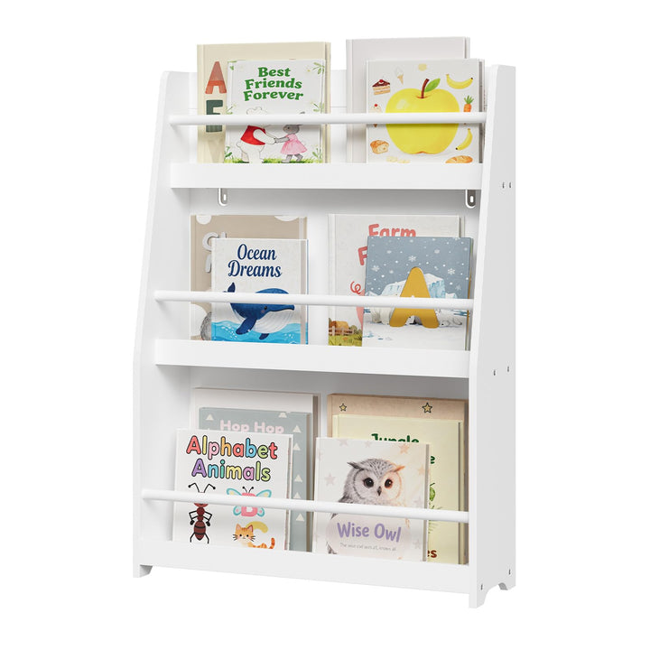 WOLTU Kinderbücherregal, Kinderzimmerregal, Aufbewahrungsregal mit 3 offenen Fächern, Kinderregal, S