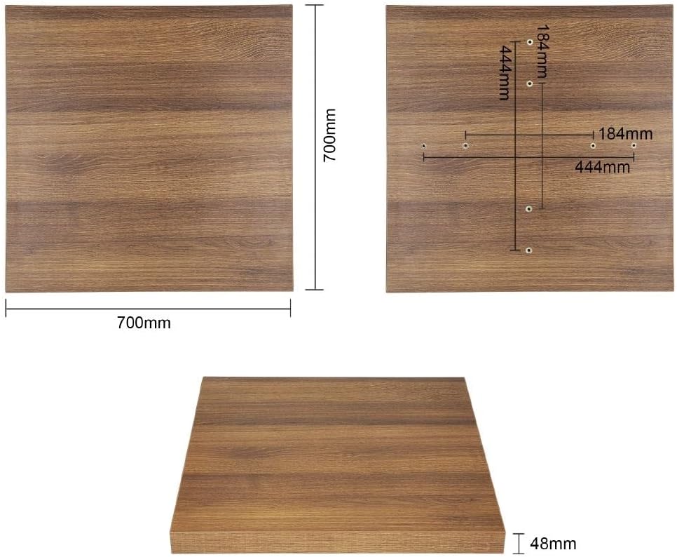 Bolero vierkant tafelblad Rustic Oak 70cm 700 mm, 700 mm