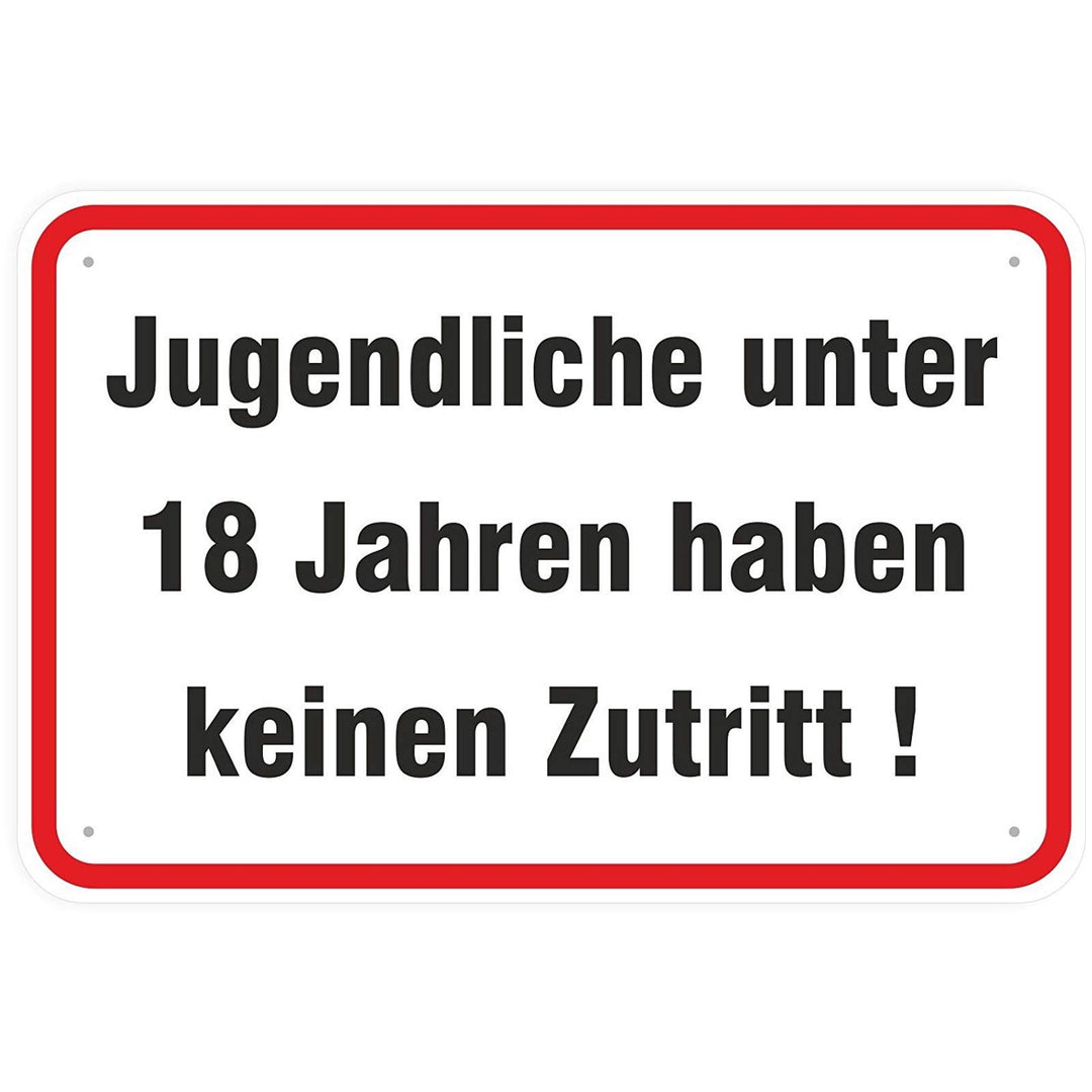 Schild Jugendliche unter 18 Jahren haben keinen Zutritt aus Aluminium-Verbundmaterial 3mm stark 40 x