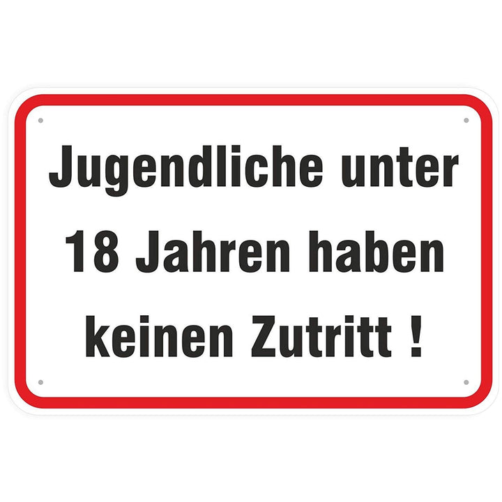 Schild Jugendliche unter 18 Jahren haben keinen Zutritt aus Aluminium-Verbundmaterial 3mm stark 40 x