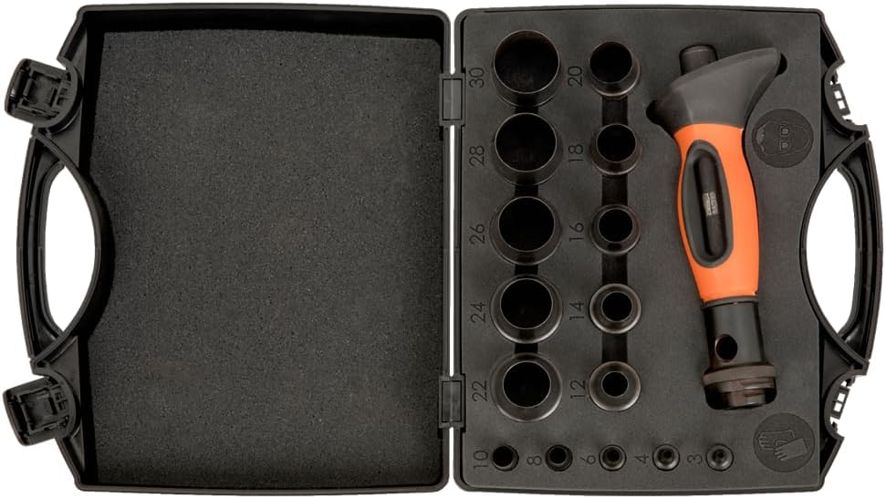 Bahco 400003030 Lochstanzen-Set, 16-teilig, 3-30mm Wechselbar
