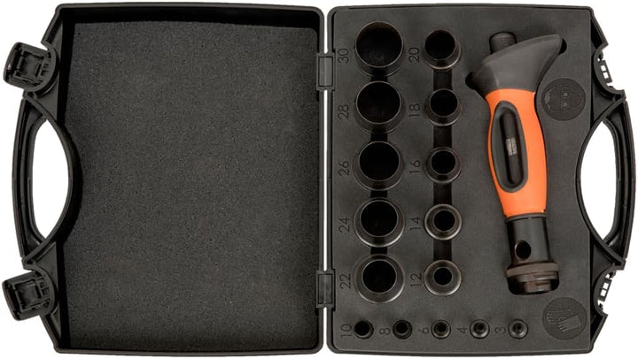 Bahco 400003030 Lochstanzen-Set, 16-teilig, 3-30mm Wechselbar