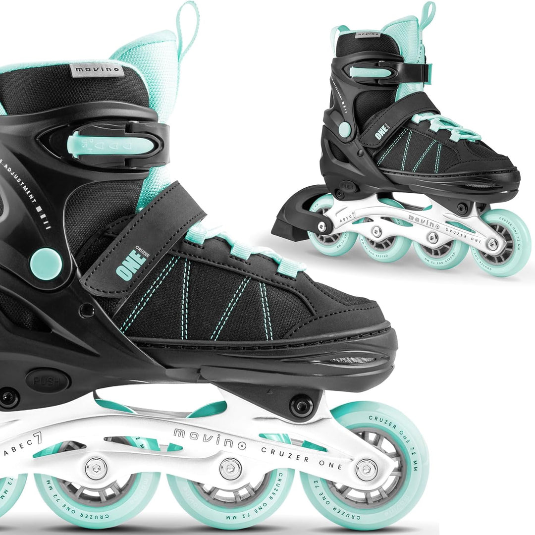 Movino Inline Skates | Cruzer One | Verstellbare Rollschuhe | Inliner für Damen Mädchen Jungen | Inl