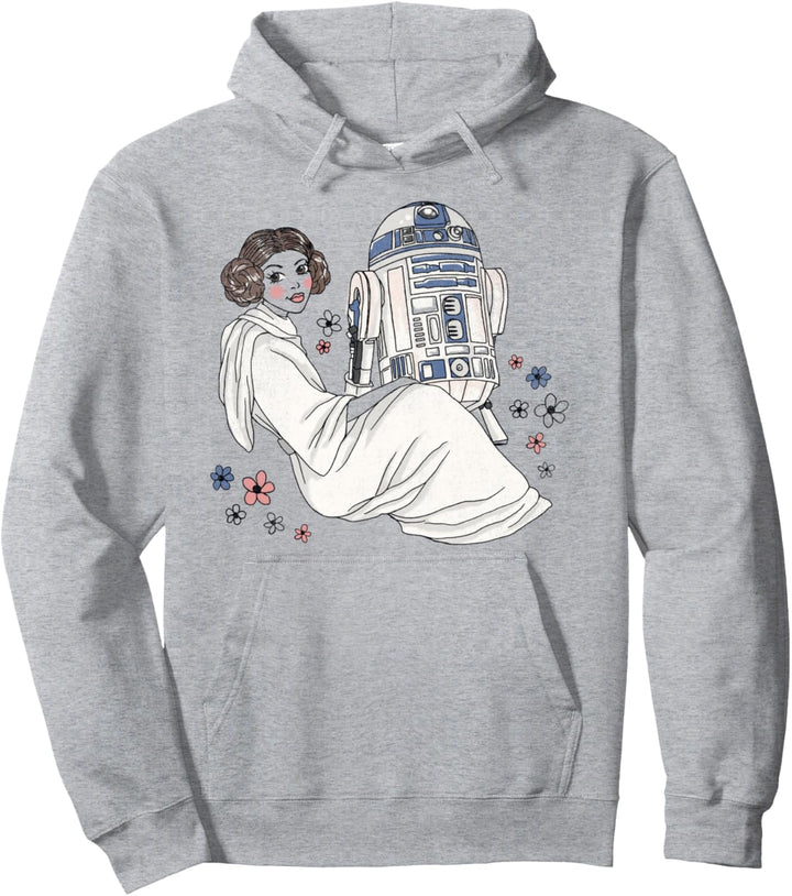 Star Wars Princess Leia And R2-D2 Doodle Pullover Hoodie