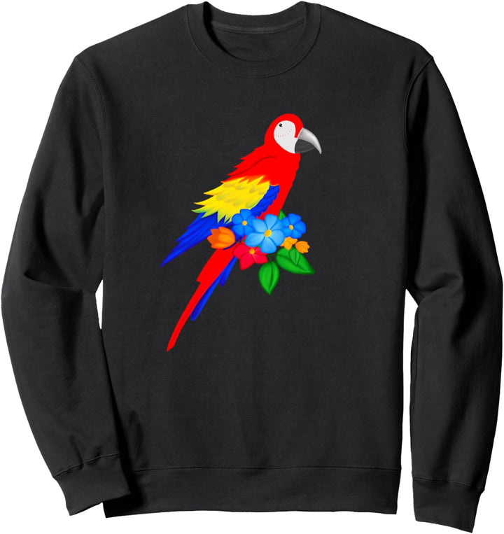 Kleiner Papagei mit Blumen Sweatshirt