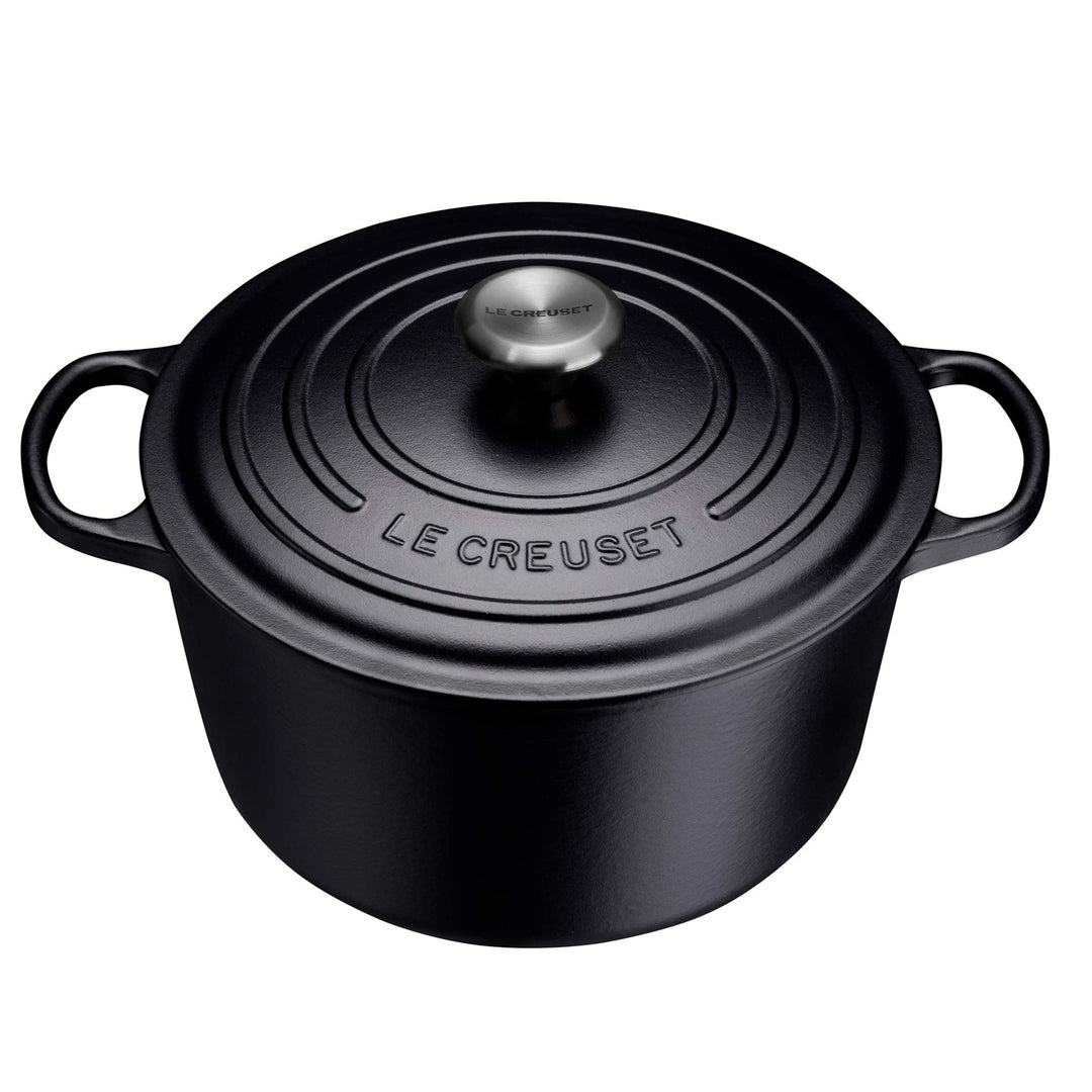 Le Creuset 21195240000430 Bräter Signature rund hoch 24 cm Schwarz, Gusseisen