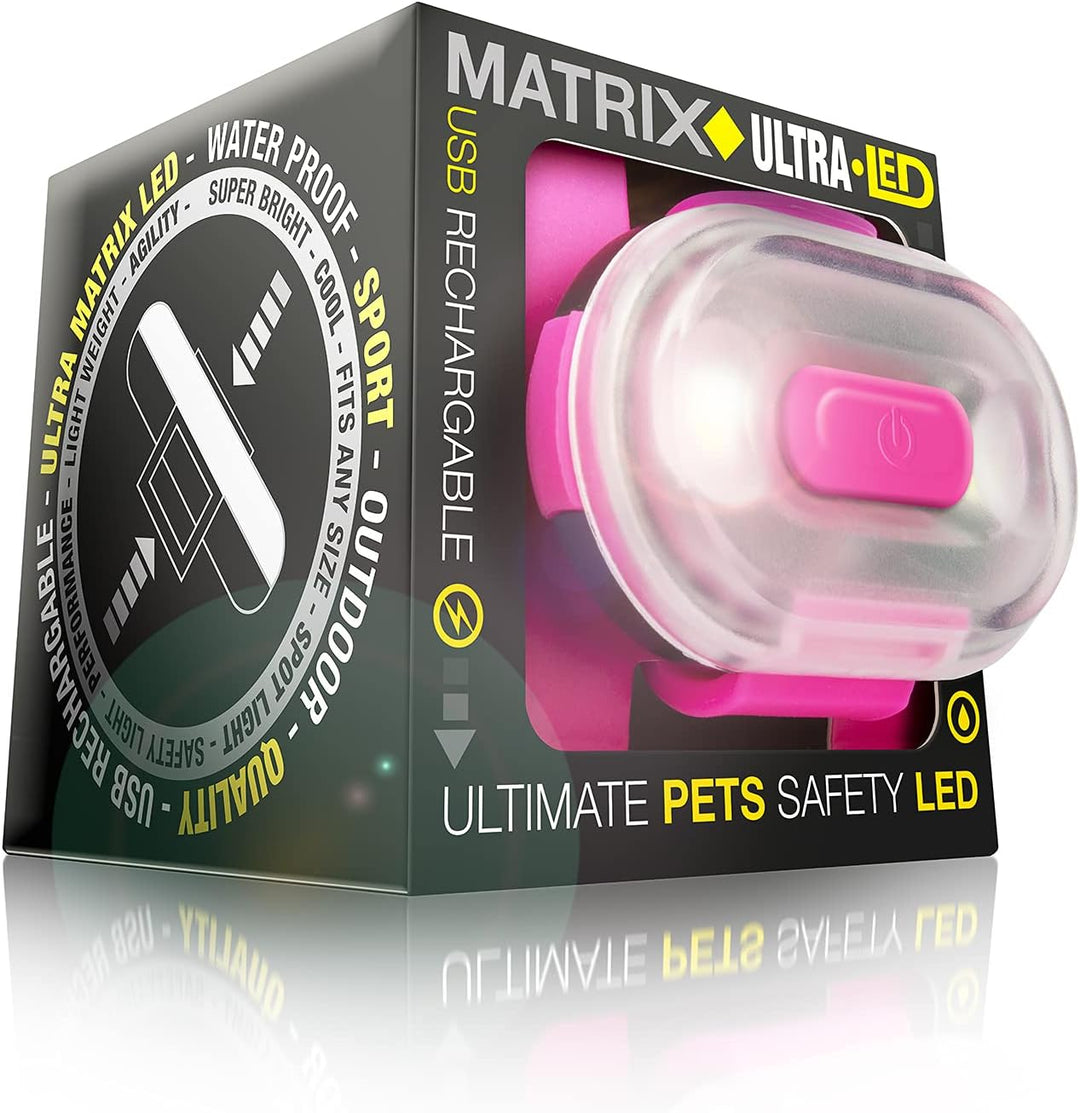 Max & Molly Matrix Ultra LED, Hundelicht für Geschirr, Leine & Halsband, Rose, Wasserfest, USB Wiede
